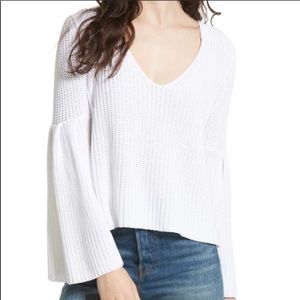 FREE PEOPLE white bell sleeve sweater